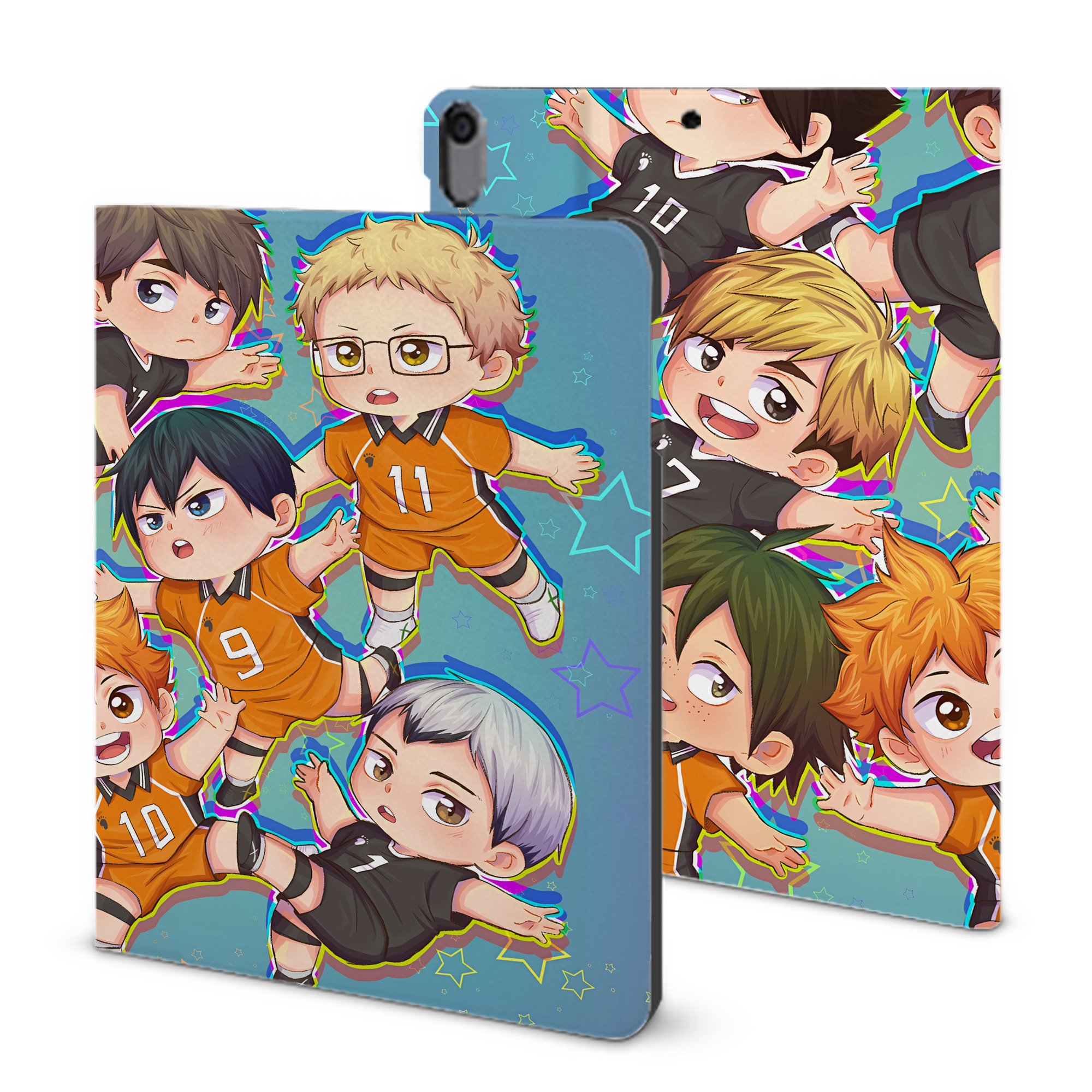 （画像用） ハイキュー!! Haikyu!! IPad ケース ブック型 PUレザー TPU 耐衝撃 軽量 薄型 ペン収納なし 全面保護 IPad 各モデル対応
